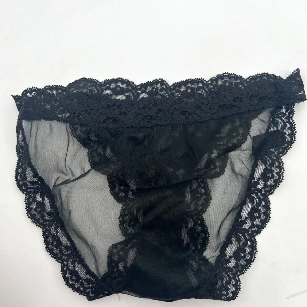 Vintage Glydon's Black Lace Sheer High Leg Panties Made‎ in USA Size S - Picture 3 of 7
